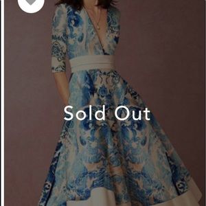 V Neck Blue A-Line Elegant Midi Dress 11/25 (FINAL PRICE)